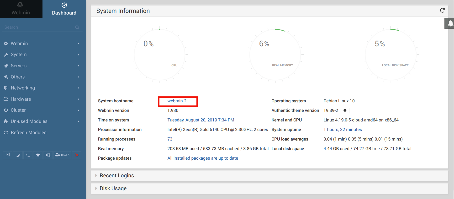 Detail Webmin Control Panel Nomer 23