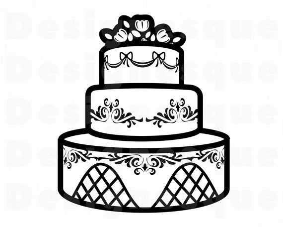 Detail Wedding Cake Silhouette Clip Art Nomer 15