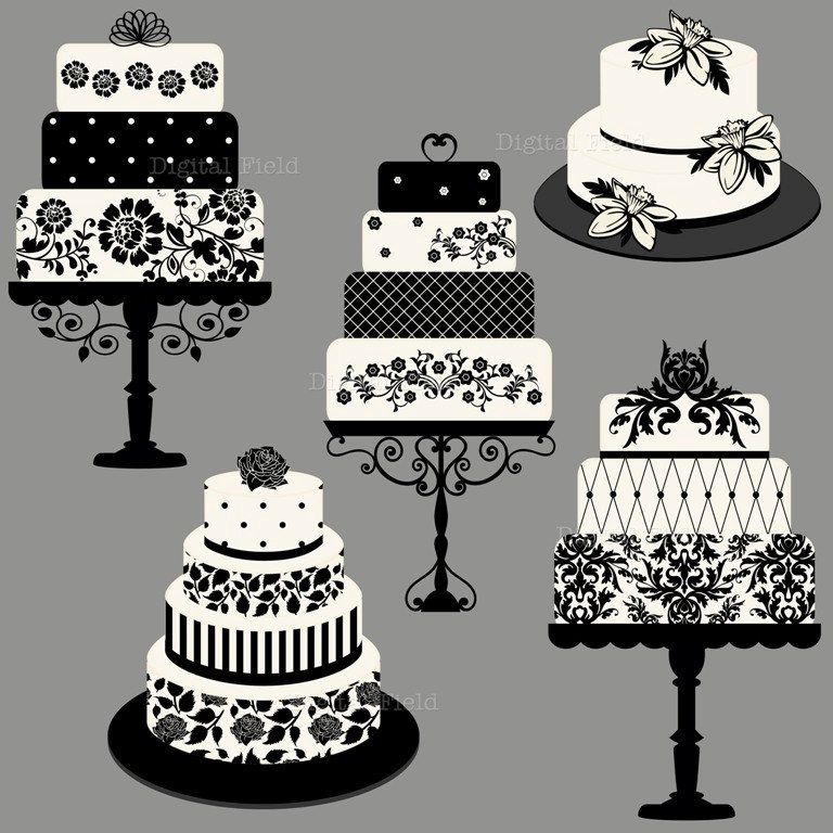 Detail Wedding Cake Silhouette Clip Art Nomer 24