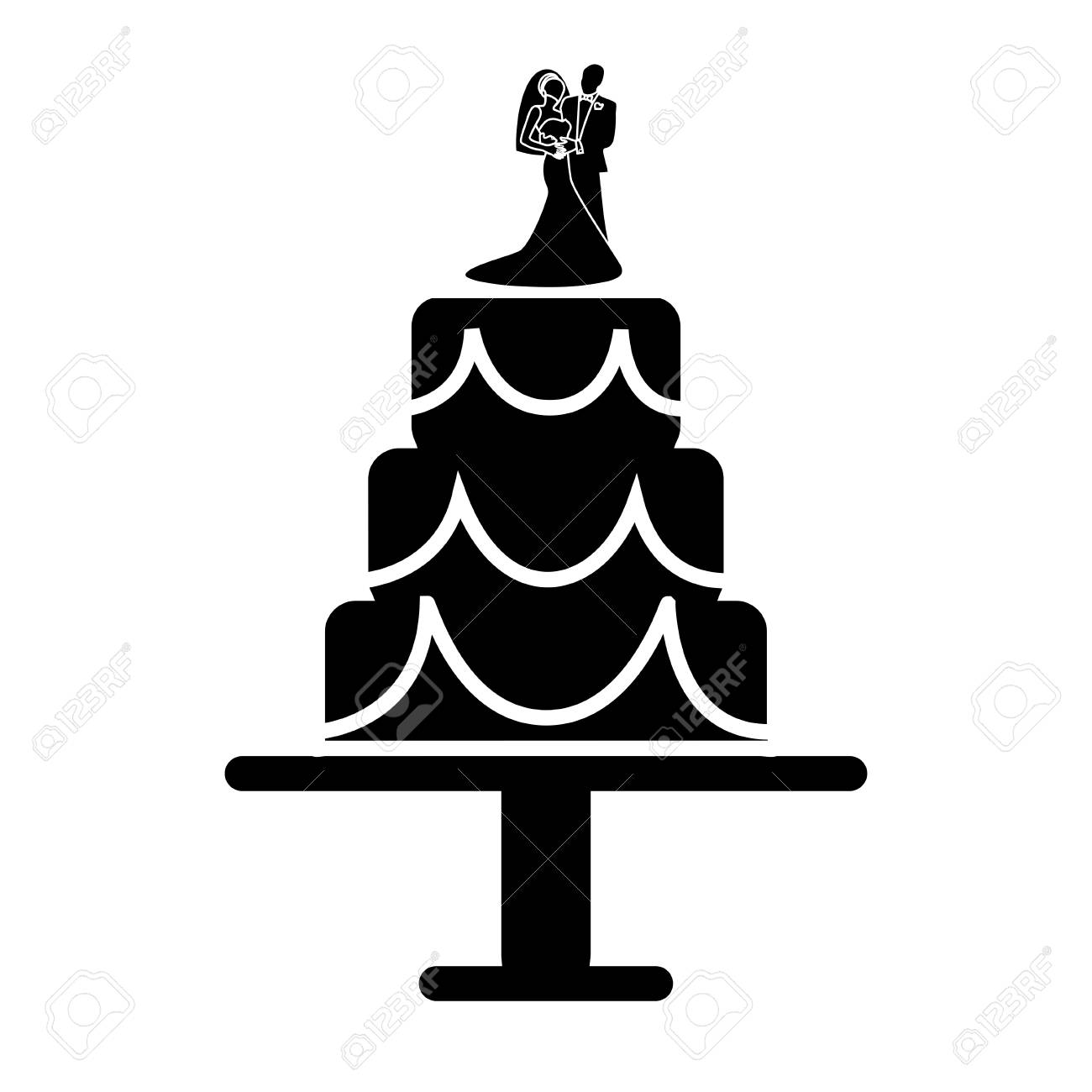 Detail Wedding Cake Silhouette Clip Art Nomer 5