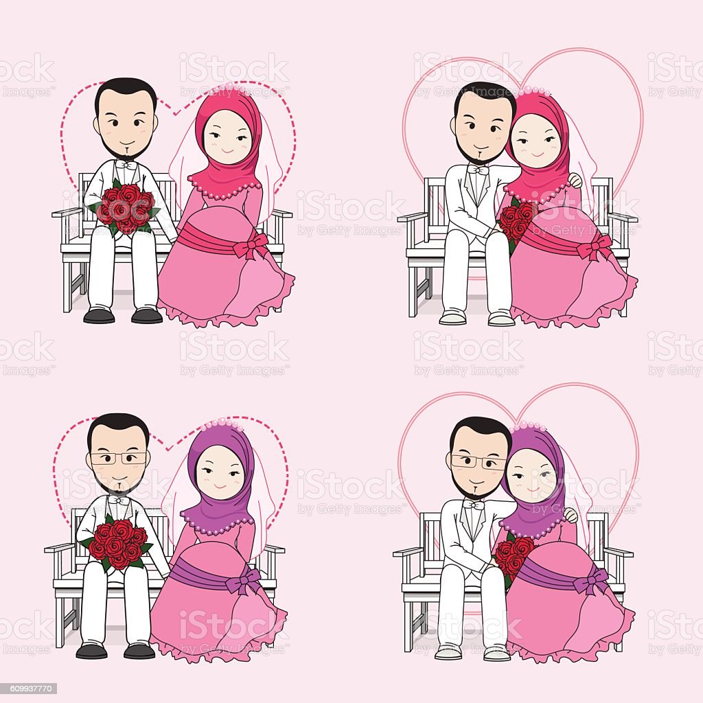 Detail Wedding Cartoon Hijab Nomer 32