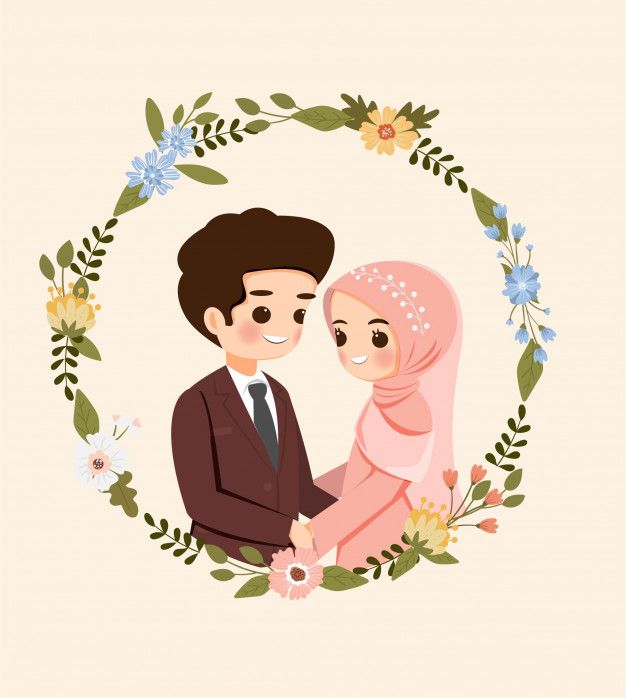 Detail Wedding Cartoon Hijab Nomer 9