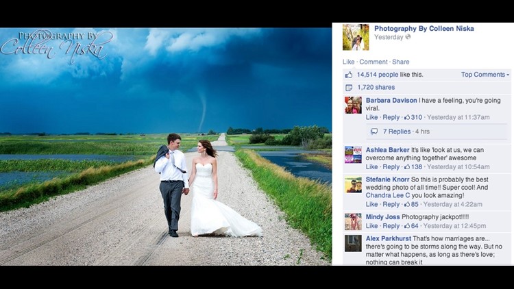 Detail Wedding Pic With Tornado In Background Nomer 9