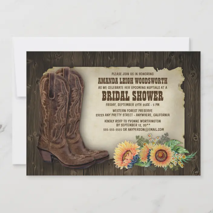 Detail Wedding Sunflower Cowboy Boots Nomer 13