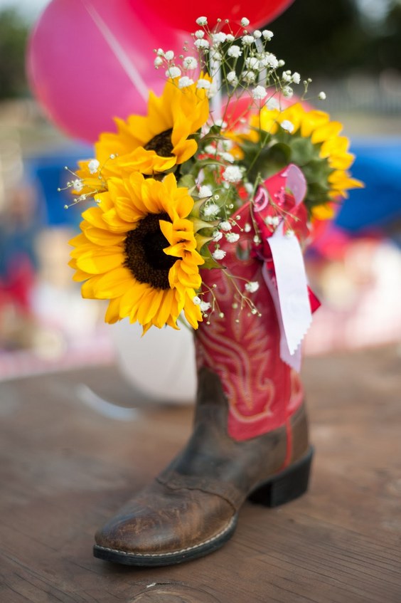 Detail Wedding Sunflower Cowboy Boots Nomer 28