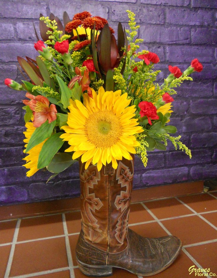 Detail Wedding Sunflower Cowboy Boots Nomer 44