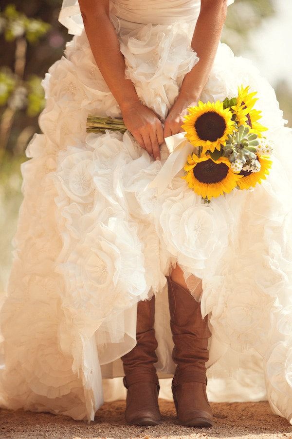 Detail Wedding Sunflower Cowboy Boots Nomer 50