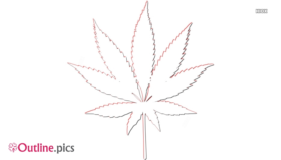 Detail Weed Leaf Outline Drawing Nomer 17