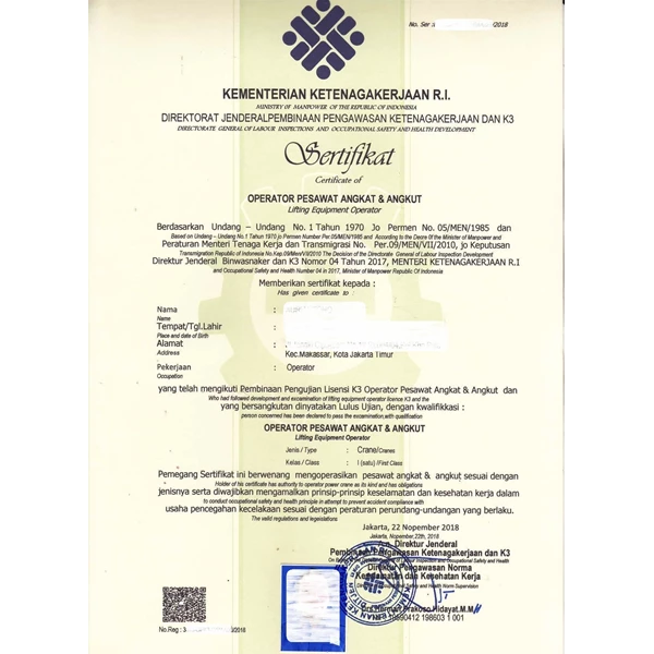 Detail Sio Surat Ijin Operator Nomer 18