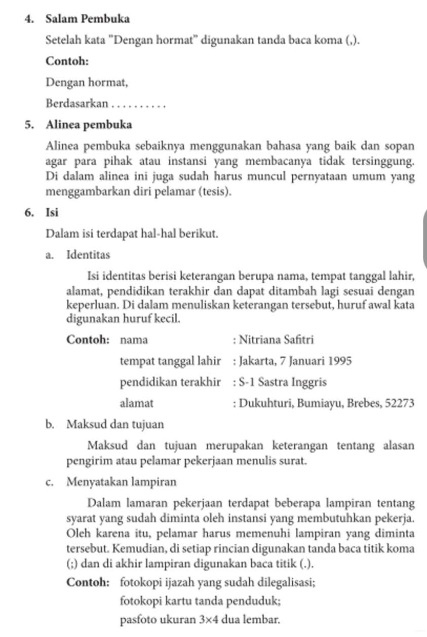 Detail Sistematika Penulisan Surat Lamaran Kerja Nomer 29