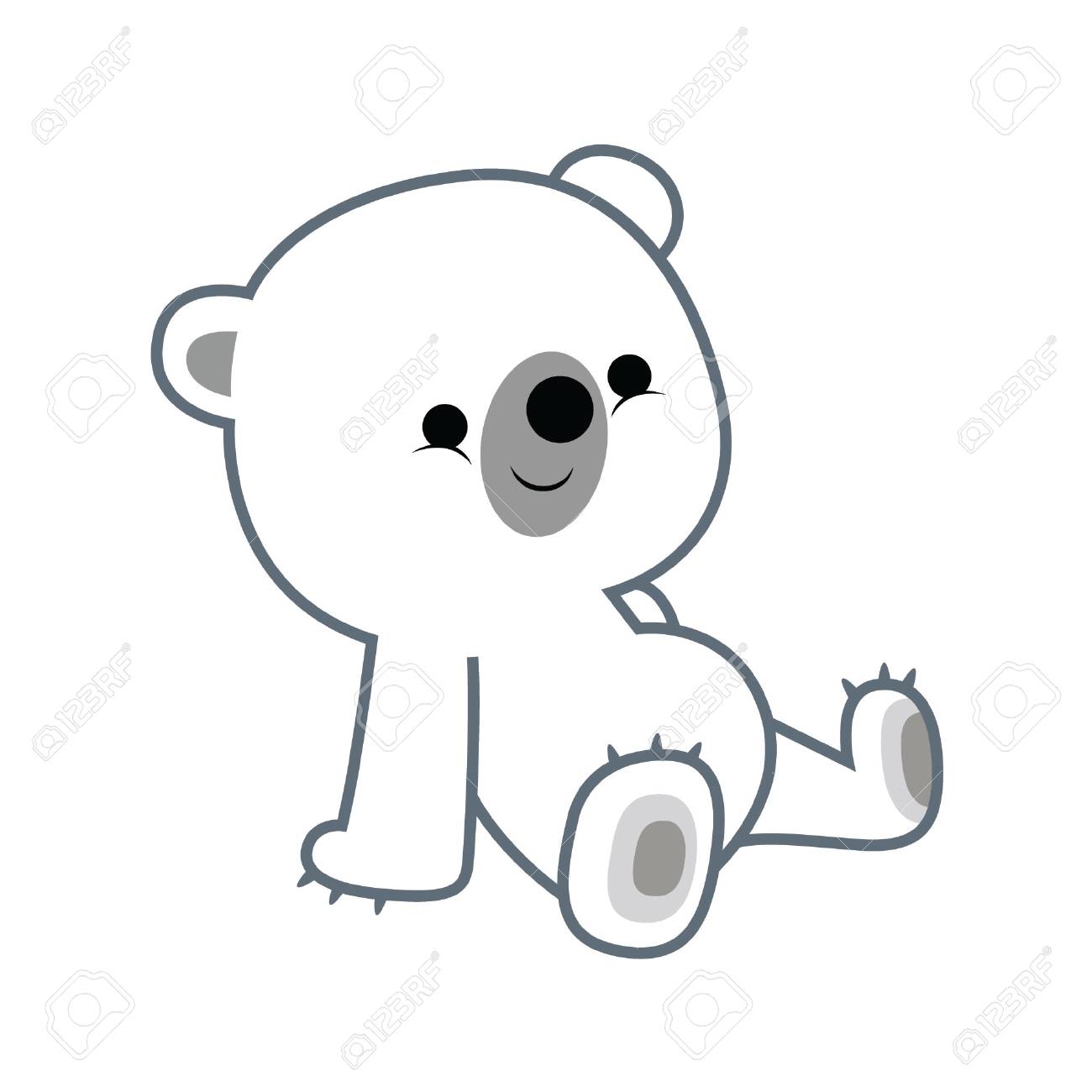 Detail Sitting Polar Bear Clipart Nomer 19