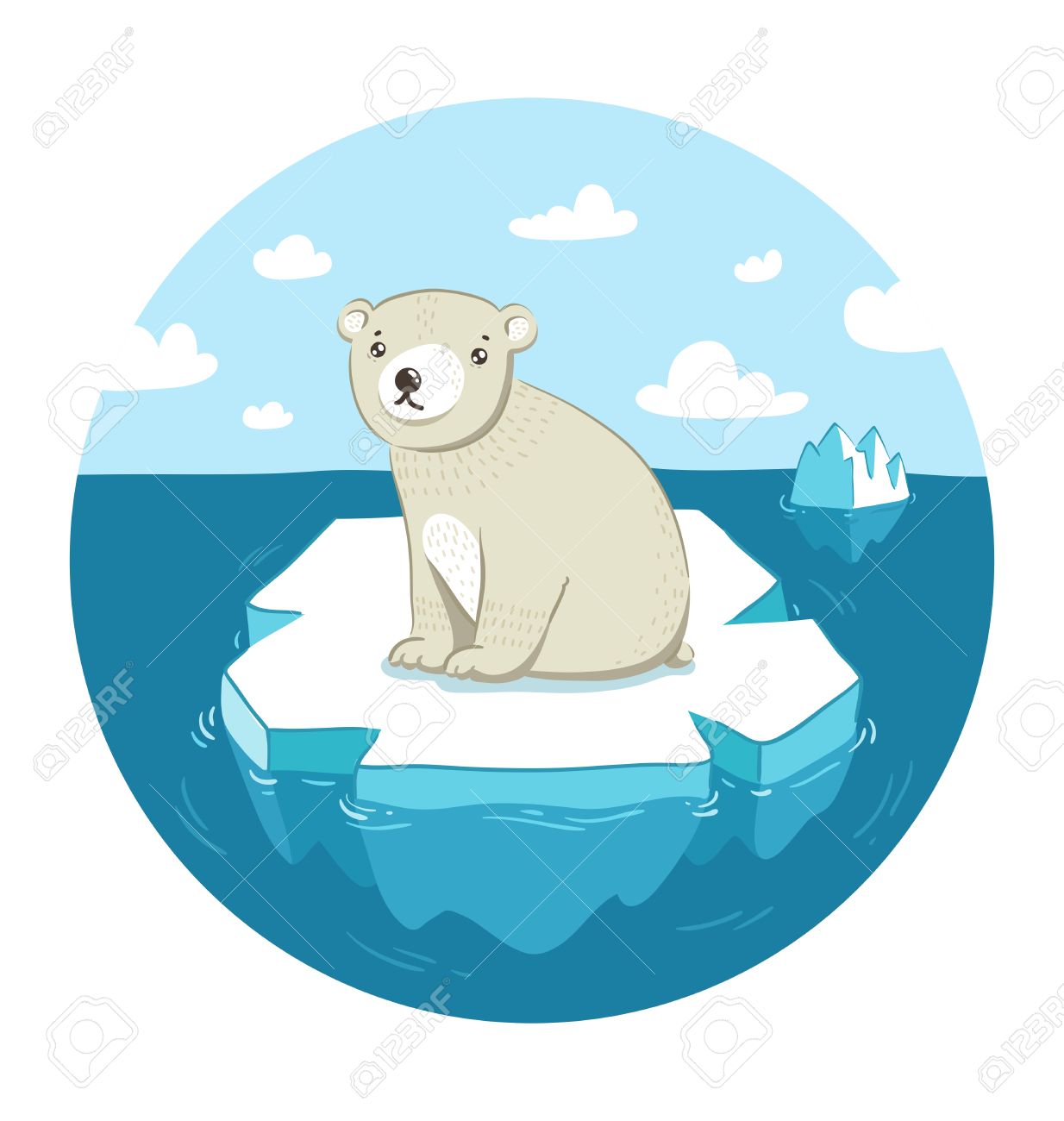 Detail Sitting Polar Bear Clipart Nomer 48