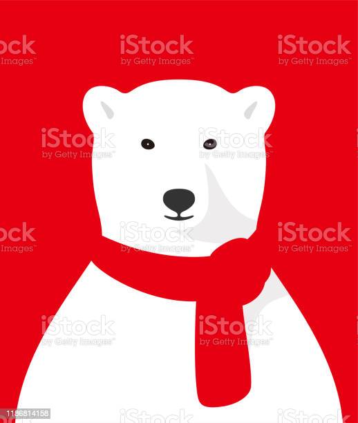 Detail Sitting Polar Bear With Scarf Nomer 21