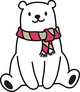 Detail Sitting Polar Bear With Scarf Nomer 27