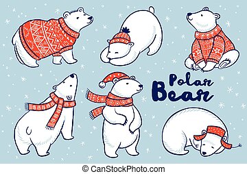 Detail Sitting Polar Bear With Scarf Nomer 53