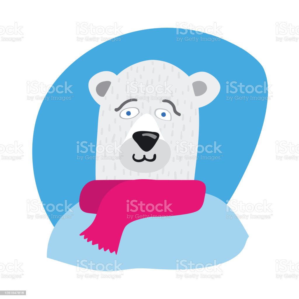 Detail Sitting Polar Bear With Scarf Nomer 56