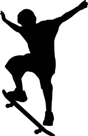 Detail Skateboarder Silhouette Clip Art Nomer 18