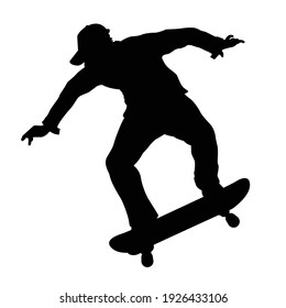 Detail Skateboarder Silhouette Clip Art Nomer 25