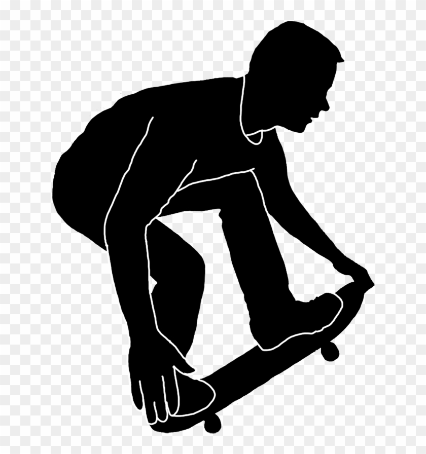 Detail Skateboarder Silhouette Clip Art Nomer 36