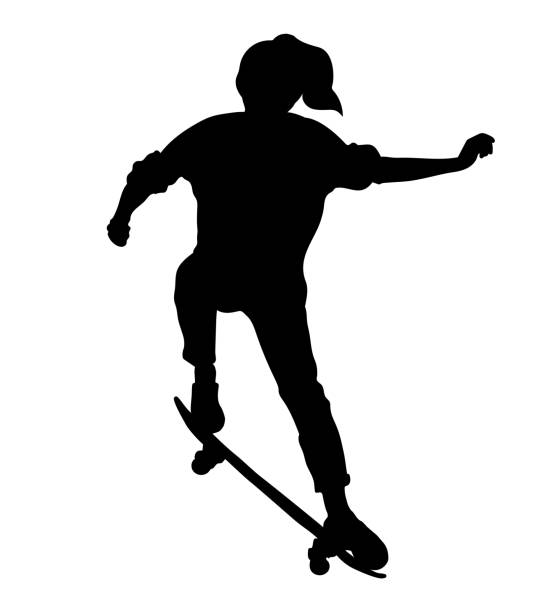 Detail Skateboarder Silhouette Clip Art Nomer 48