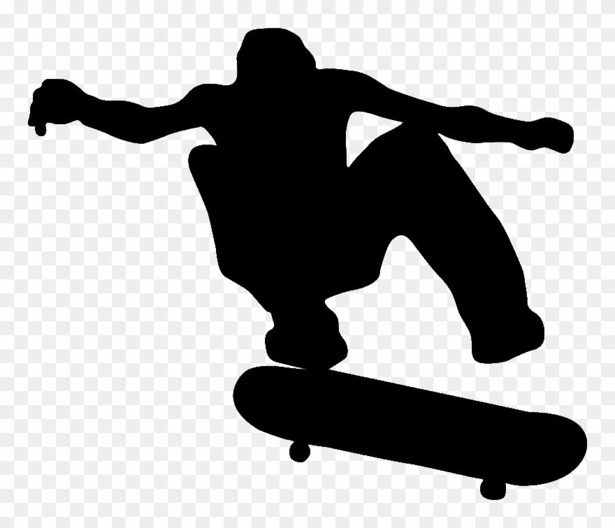 Detail Skateboarder Silhouette Clip Art Nomer 7