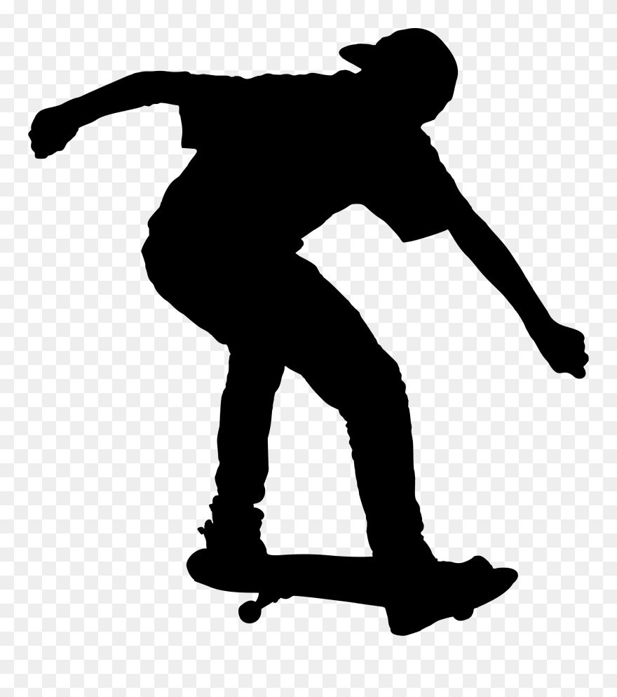 Detail Skateboarder Silhouette Clip Art Nomer 8