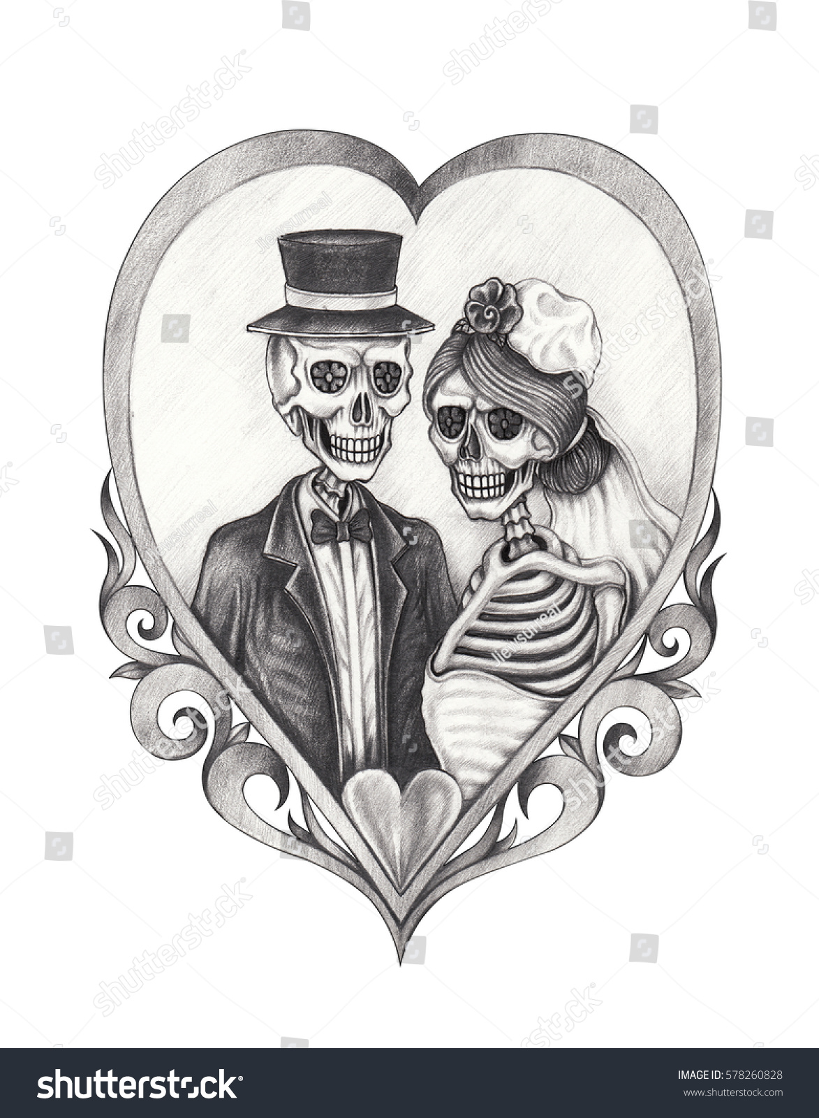 Detail Skeleton Bride And Groom Clipart Nomer 17