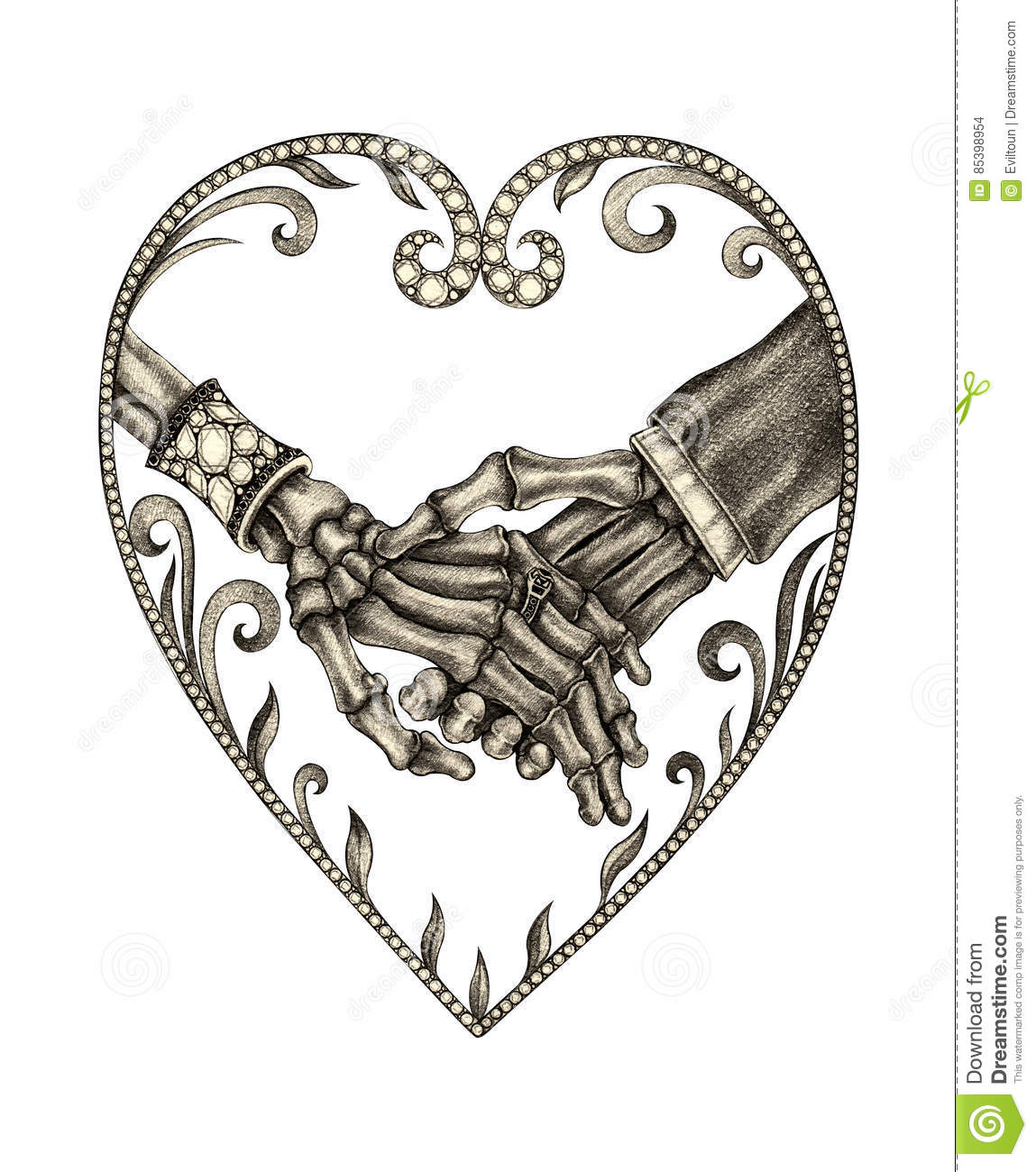 Detail Skeleton Bride And Groom Clipart Nomer 24