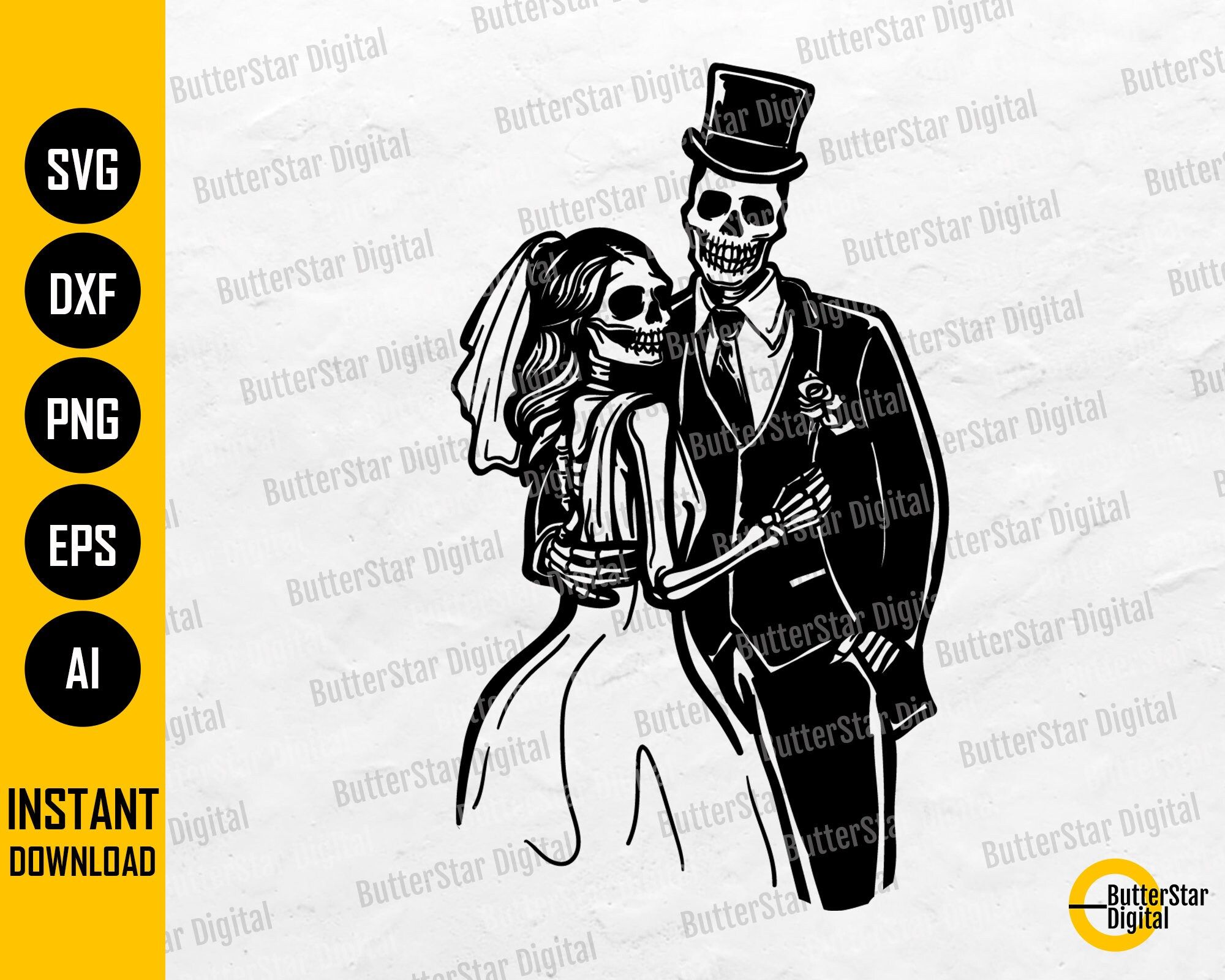 Detail Skeleton Bride And Groom Clipart Nomer 31