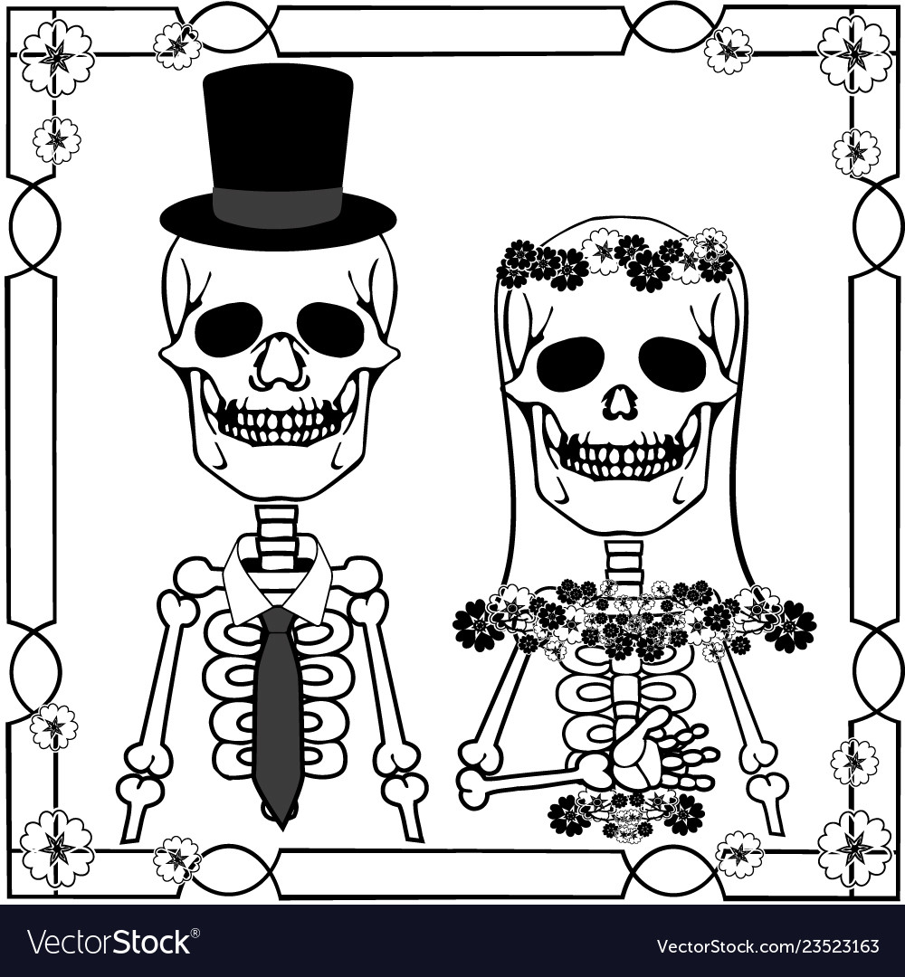 Detail Skeleton Bride And Groom Clipart Nomer 44