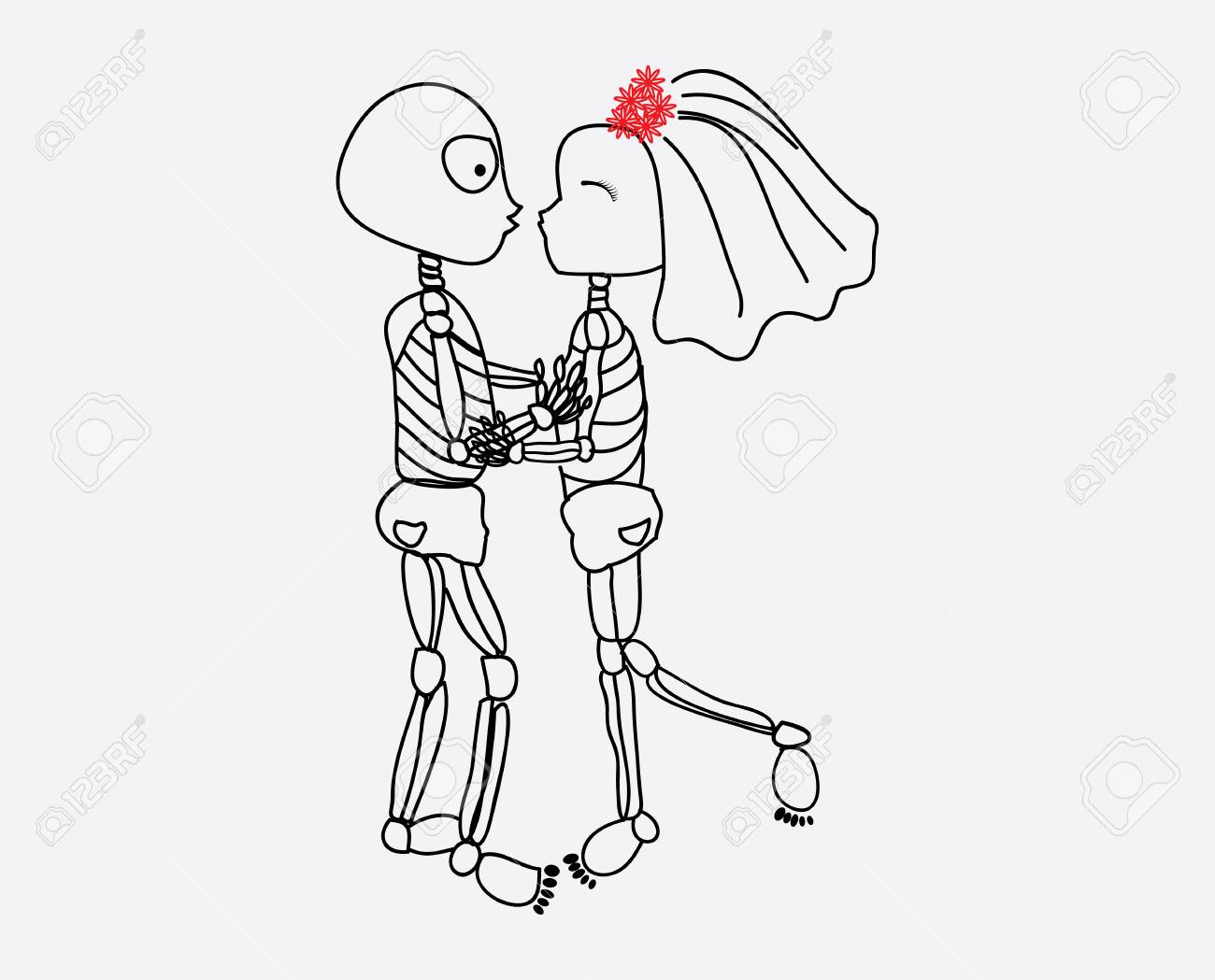 Detail Skeleton Bride And Groom Clipart Nomer 48