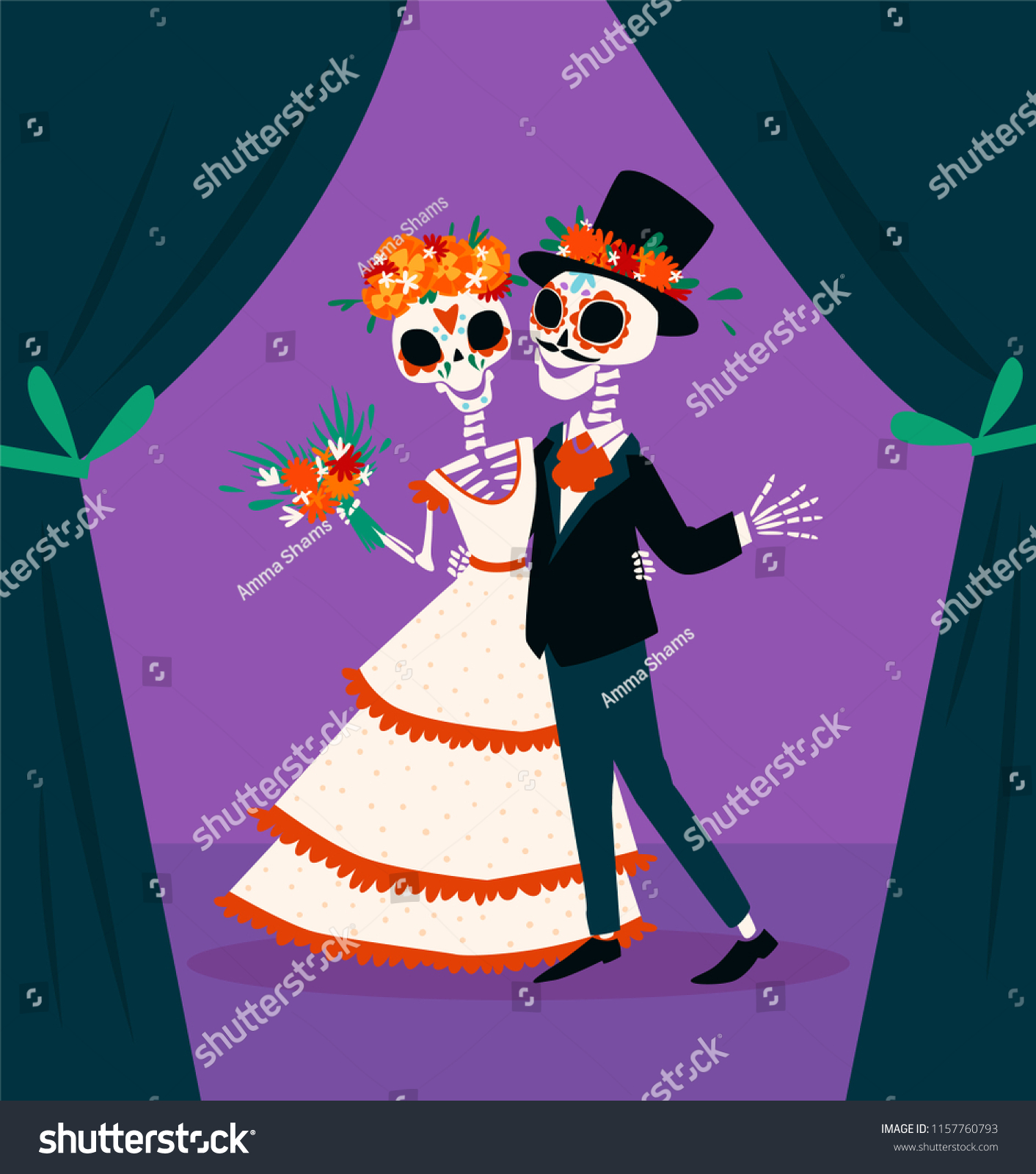 Detail Skeleton Bride And Groom Clipart Nomer 49