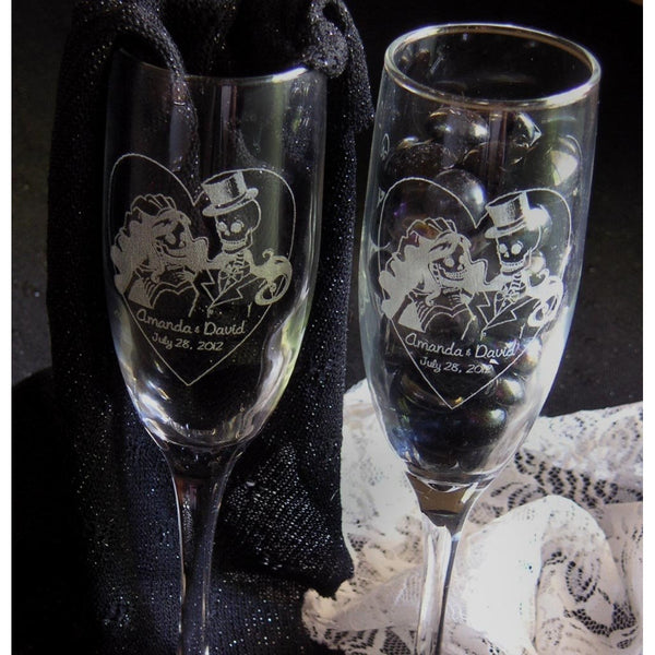 Detail Skeleton Champagne Flutes Nomer 22
