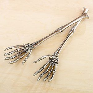 Detail Skeleton Hands Salad Servers Nomer 33