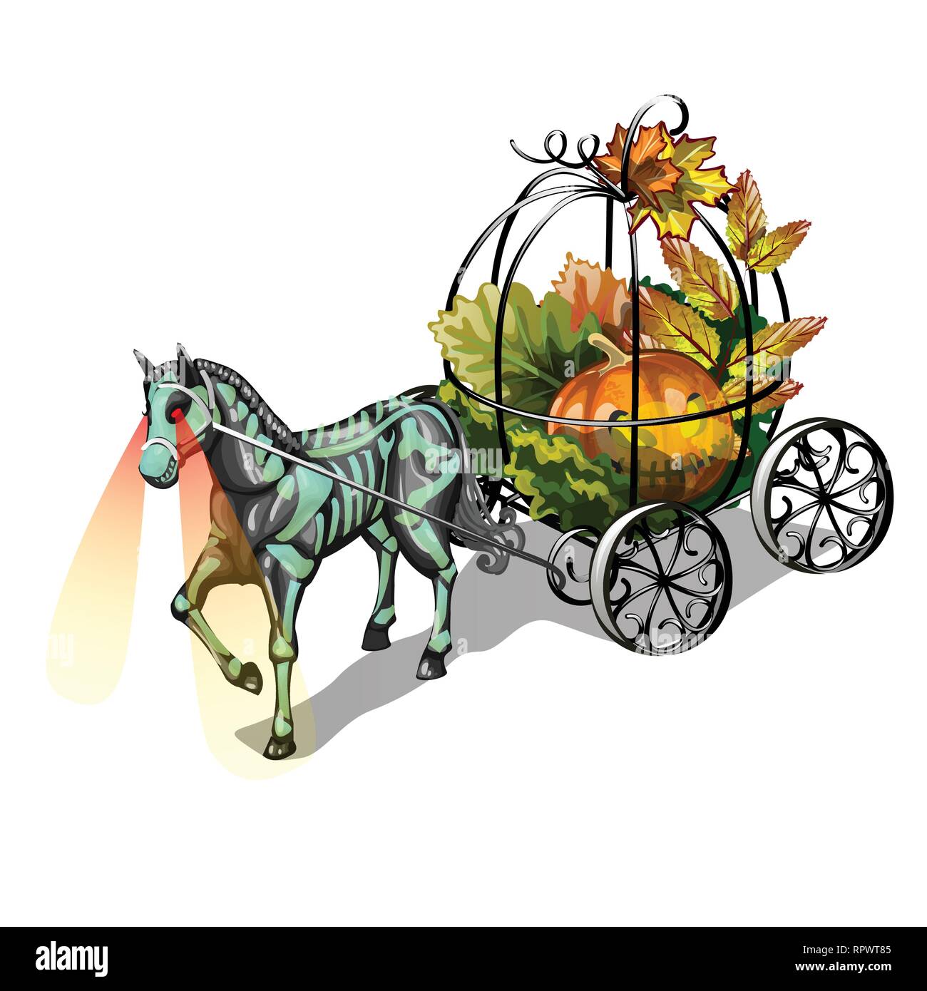 Detail Skeleton Horse And Carriage Halloween Nomer 35