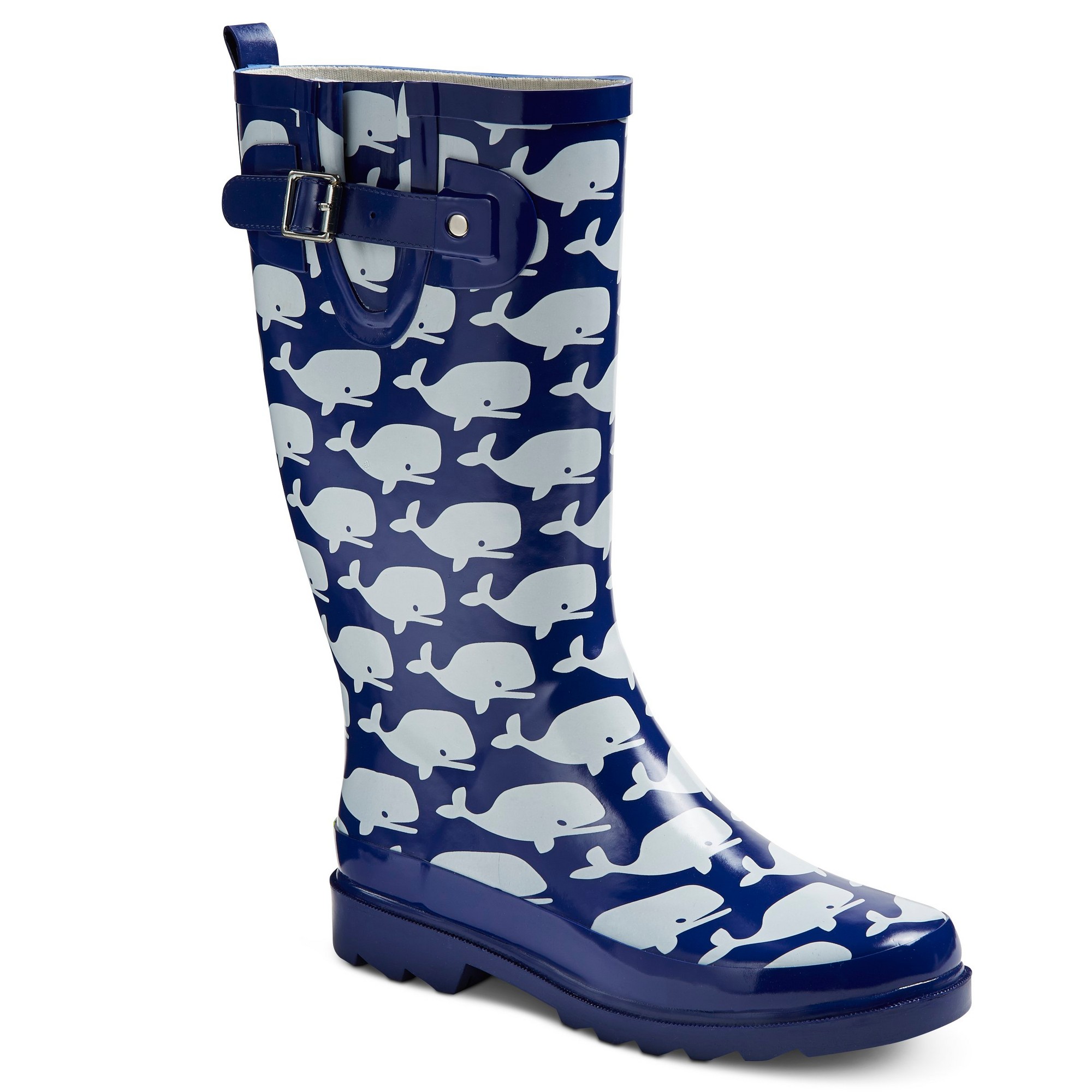 Whale Print Rain Boots - KibrisPDR