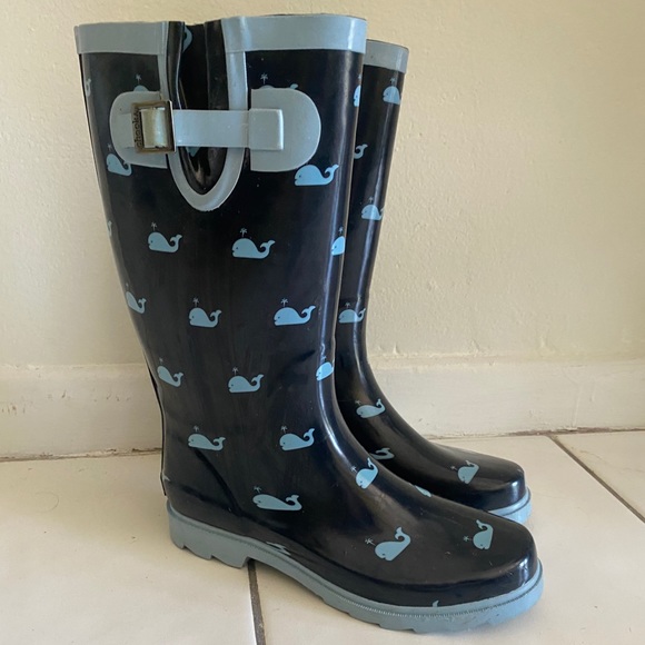 Download Whale Print Rain Boots Nomer 18