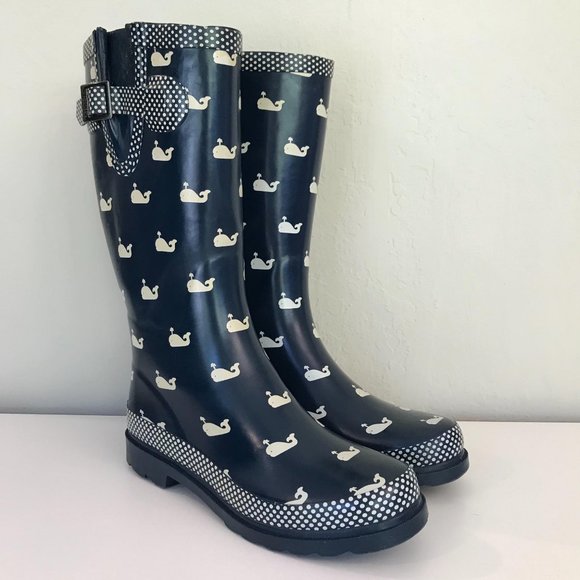 Detail Whale Print Rain Boots Nomer 20