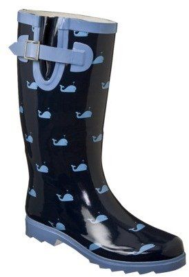 Detail Whale Print Rain Boots Nomer 3