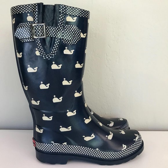 Detail Whale Print Rain Boots Nomer 22