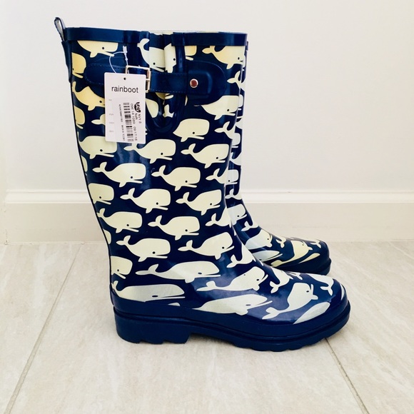 Detail Whale Print Rain Boots Nomer 26