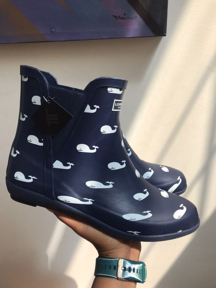 Detail Whale Print Rain Boots Nomer 28