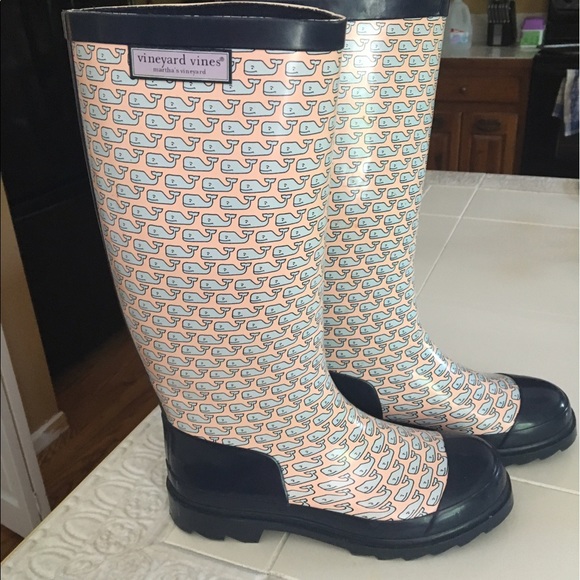 Detail Whale Print Rain Boots Nomer 34