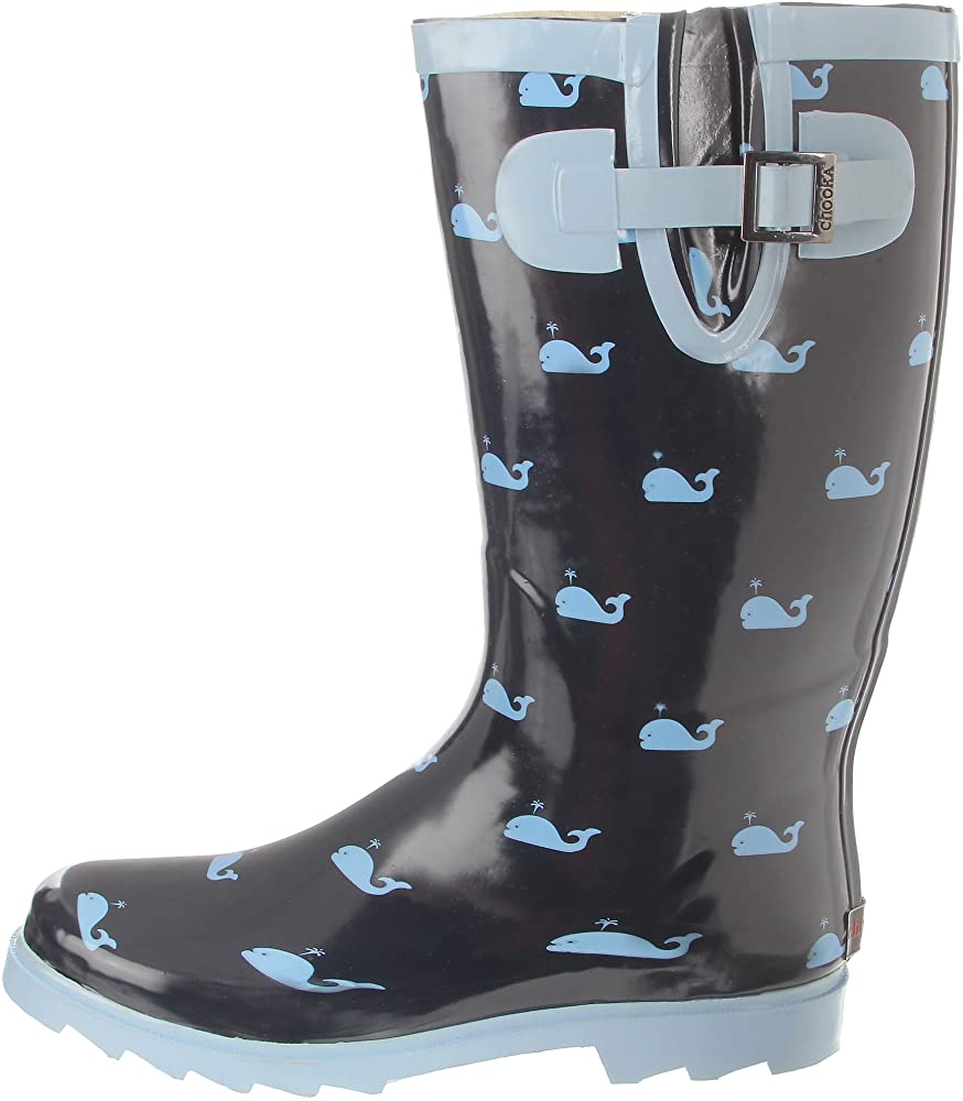 Detail Whale Print Rain Boots Nomer 8