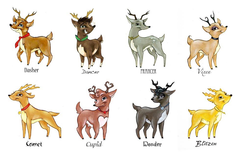 Detail What Are All The 9 Reindeers Names Nomer 2