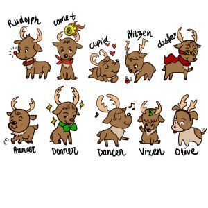 Detail What Are All The 9 Reindeers Names Nomer 4