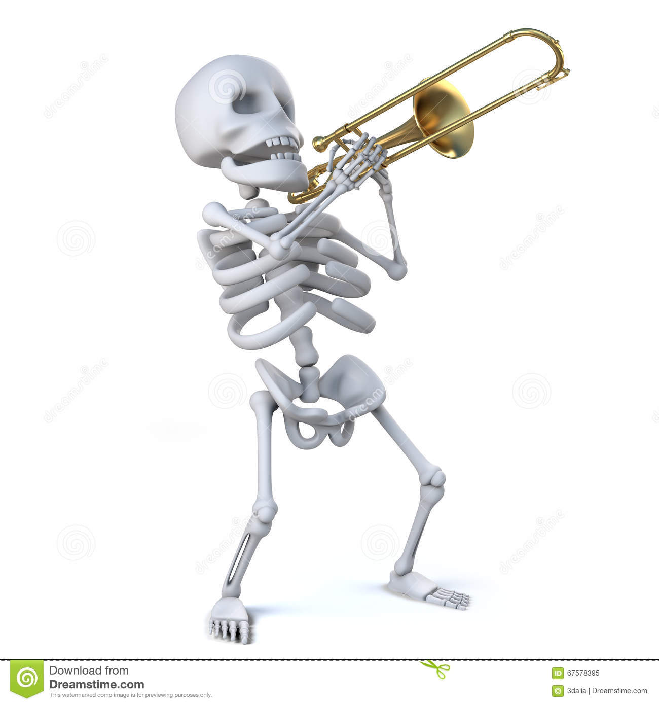 Skeleton Playing Trombone - KibrisPDR