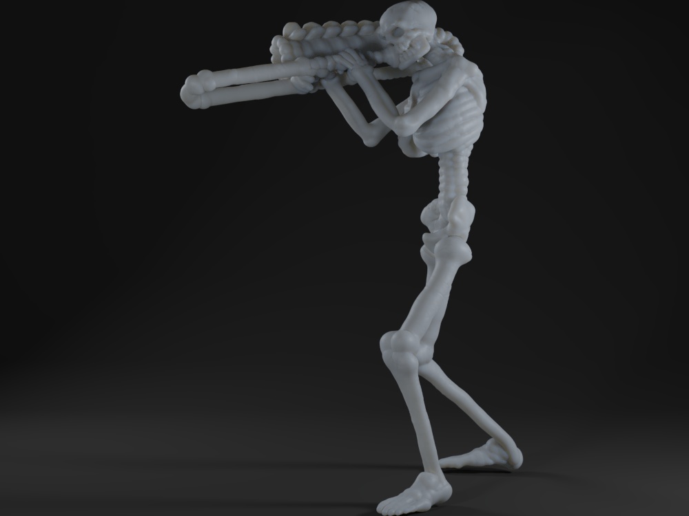 Detail Skeleton Playing Trombone Nomer 11