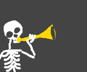 Detail Skeleton Playing Trombone Nomer 12