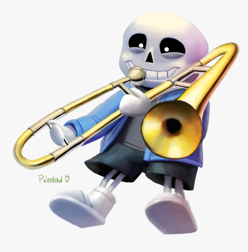 Detail Skeleton Playing Trombone Nomer 15
